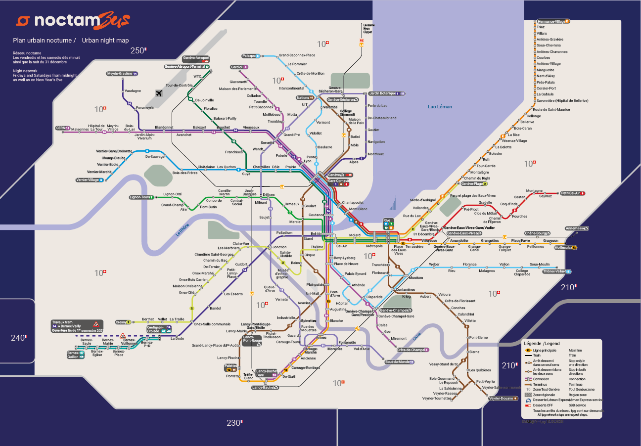 Plan du réseau Noctambus